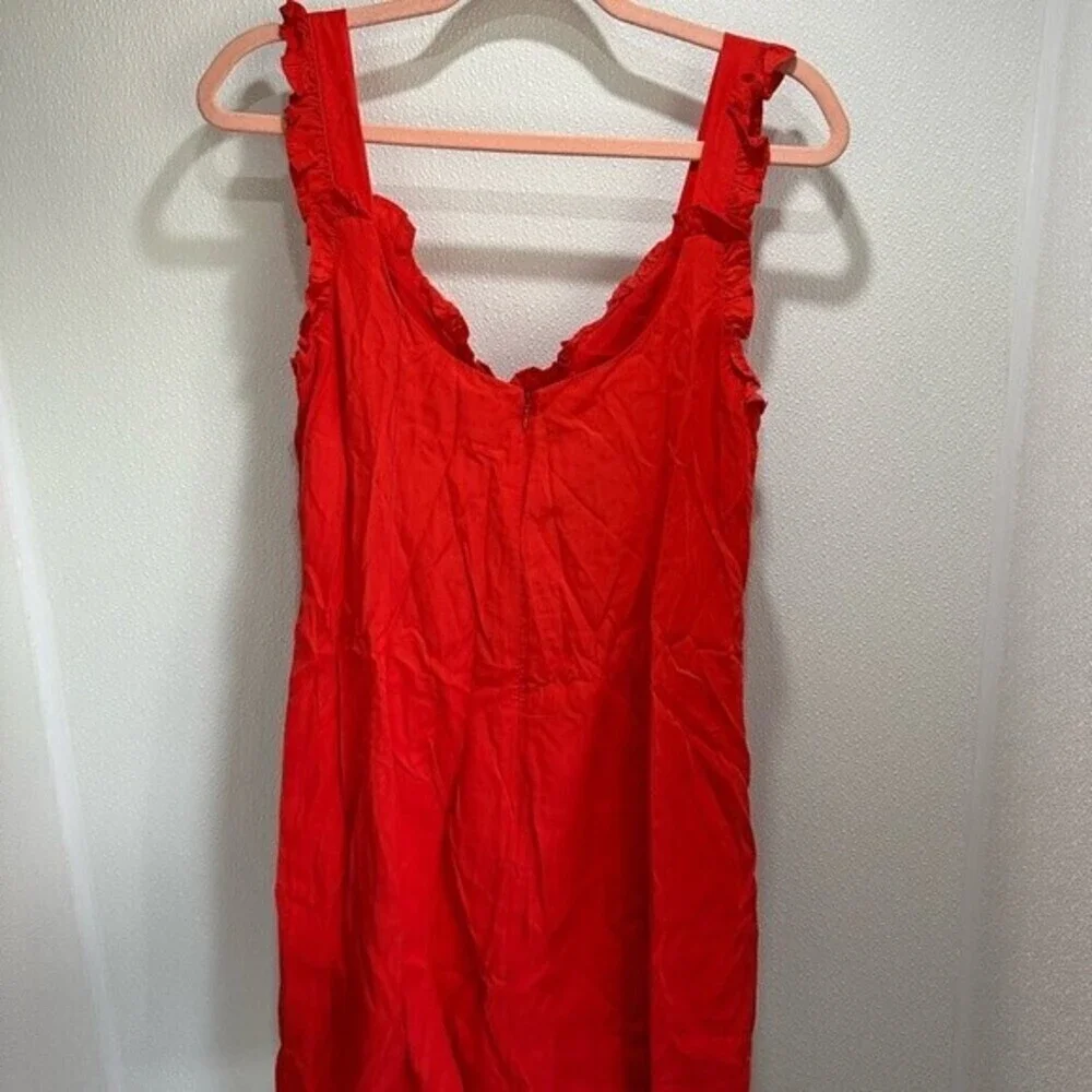 Line & Dot Karla ruffle Red V neck mini dress Size M